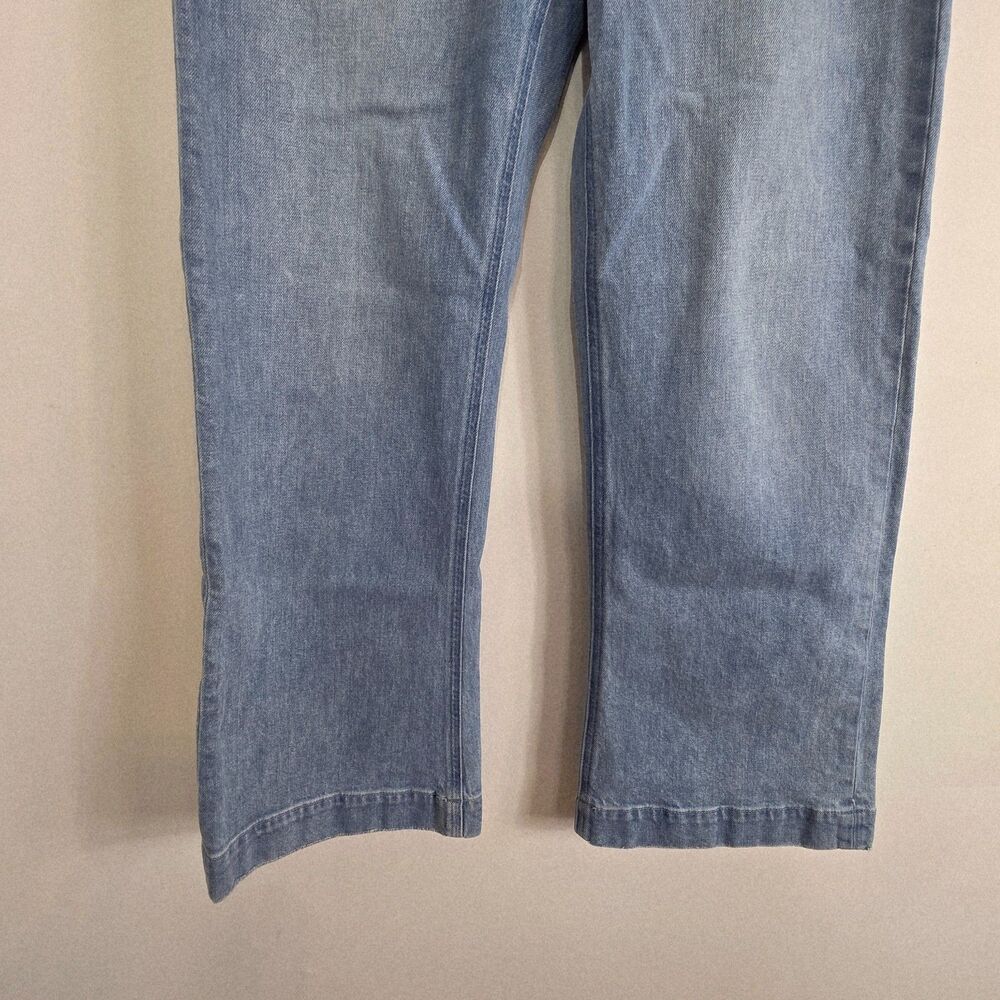 Paige Leenah High Rise Distressed Wide Leg Cotton Stretch Ankle Jean Size 29 - Picture 10 of 11